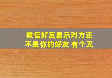 微信好友显示对方还不是你的好友 有个叉